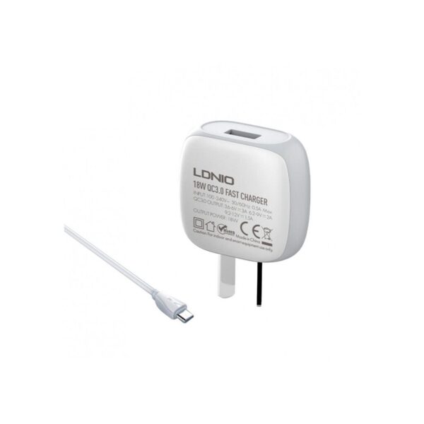 Cabezal 12V LDNIO QC3.0 USB + TIPO C