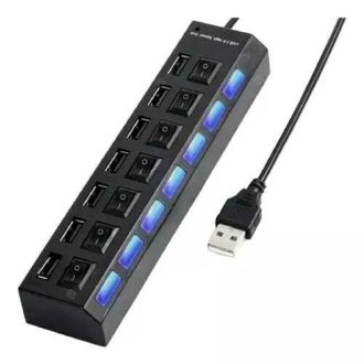 Adaptador HUB USB Dinax 7 Puertos Negro