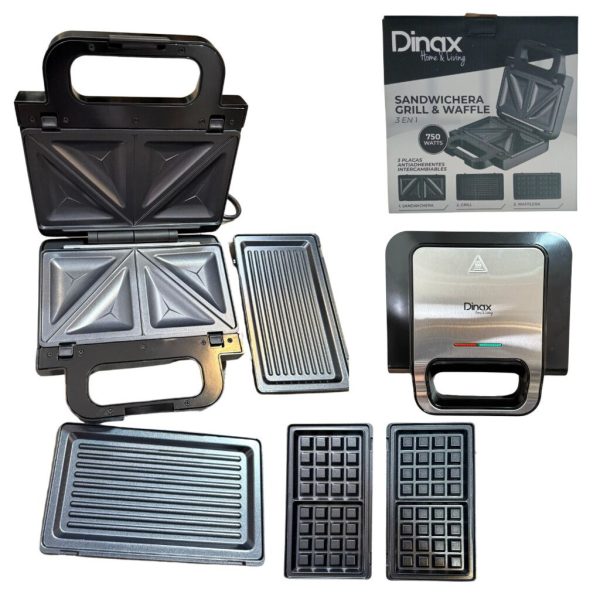 Sandwichera - Grill - Waffle Dinax 3 en 1 750W