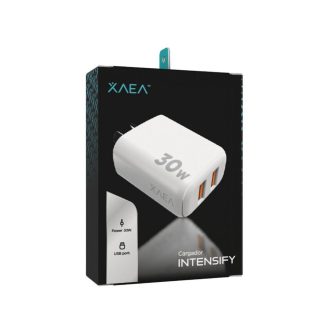 Cargador 220v Xaea Tipo C Intensify 30W 2USB  Blanco